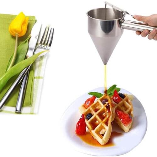 Stainless Steel Funnel kitchen with bracket Oil conical funnel Sugar syrup dispenser for Cake Shop and Kitchen