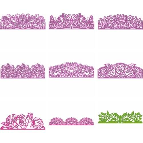New Butterfly Peony Rose Lace Edge Border Metal Cutting Dies for DIY Scrapbooking Embossing Cards Crafts New 2020