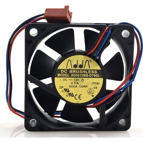 ADDA AD0612MB-D76GL TCS DC 12V 0.11A 3-Wire 60x60x15mm Server Cooling Fan