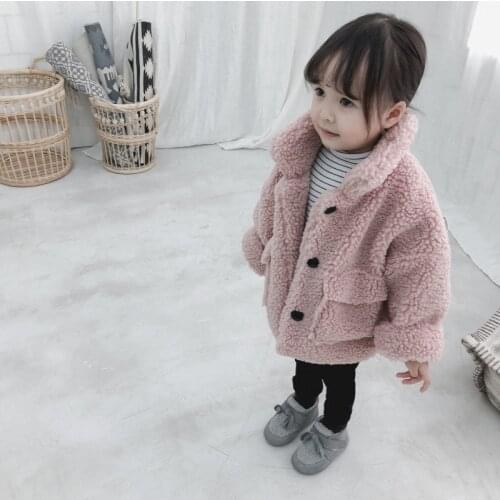 2 3 4 5 6 Years Toddler Girls Coats Autumn Winter Korean Thicken Lambswool Coat For Girl Kids Clothing High Quality Baby Jackets