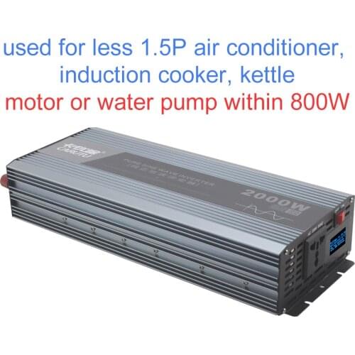 Excellent 2000W pure sine wave solar power inverter 12V 220V output excellent stable pure sine wave with fault prompts display