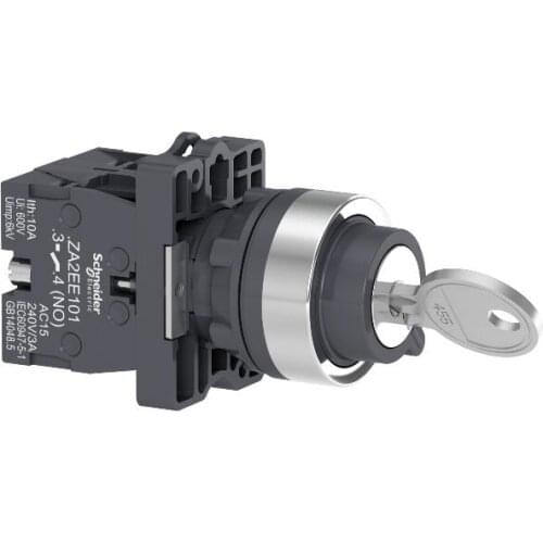 XA2EG03 Key selector switch - Ø22 - 3 positions - stay put - 2NO