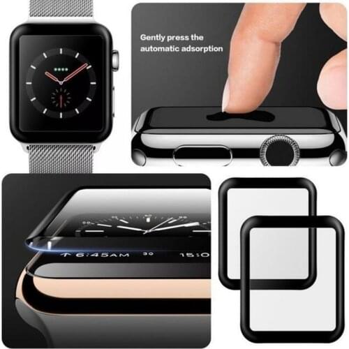 PET & PMMA Full Cover 3D Curved Tempered Glass Screen Protector Film for Apple Watch Series 5 4 3 44mm 38mm 40m 42mm for Iwatch