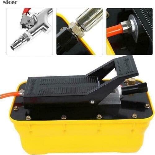 Pneumatic Hydraulic Pump 2.3L Air Hydraulic Foot Pump 3/8 NPT Single Acting with Hose Coupler Hydraulic Crimping Pliers