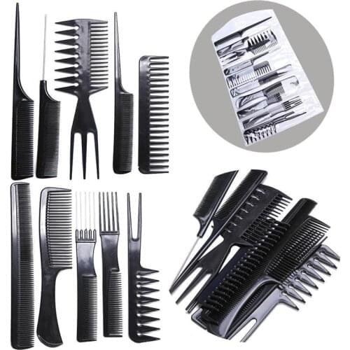 10pcs/set Professional Hair Brush Comb Salon Barber Hair Combs Set Hairbrush Hairdressing Combs Hair Care Styling Tools