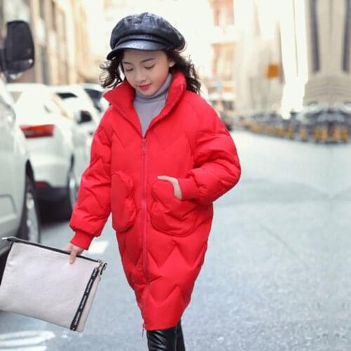 Size For 4 5 6 7 8 9 10 11 12 13 14 Year Old Winter Girls Parkas Coats Children Girls Clothes Warm Zipper Outerwear 4 Colors