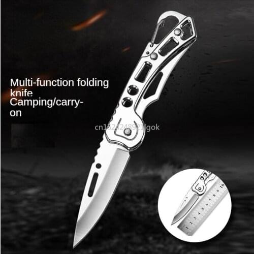Stainless Steel Outdoor Folding Knife Wilderness Survival Mini Military Knife High Hardness Carry Fruit Pocket Knife