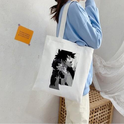 Japanese Anime My Hero Academia Dabi Canvas Bag Harajuku Goth Punk Shopper Large Capacity Women Bag Vintage Shoulder Bag HandBag