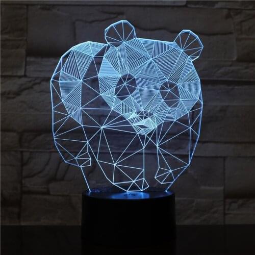 New Panda Animal 3D Lamp Led Lamp 7 color change 3d Nightlight Friends Kids Gift Lamp Kids Room Led Light Fixtures
