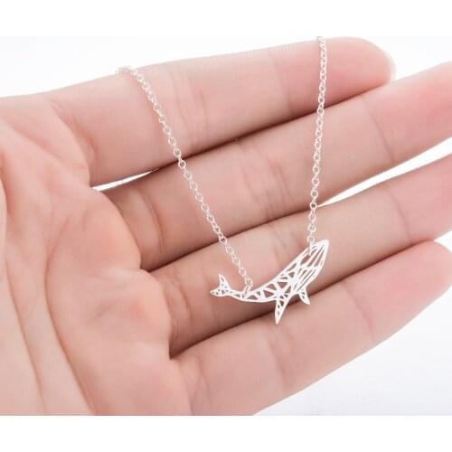 Daisies Cute Origami Whale Pendants Animal Ocean Fish Fashion Jewelry For Women Birthday Party Gift Accessories