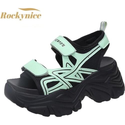 High Platform Gladiator Womens Sandals 2021 Summer Women Chunky Beach Sandal New 7CM White Slippers Comfortable Sandalias Mujer