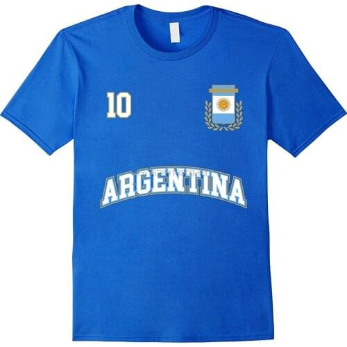 2019 New Men T-Shirt Clothing Plus Size Argentina Shirt Number 10 Soccers Team Sporter Seleccion Futbol Footballer T Shirts