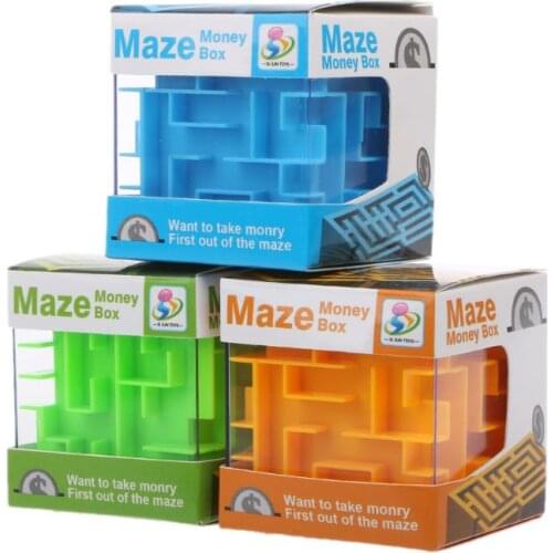 2020 New Novelty 3D Money Maze Bank Cube Puzzle Saving Coin Collection Case Box Brain Game Kids Toy Gift