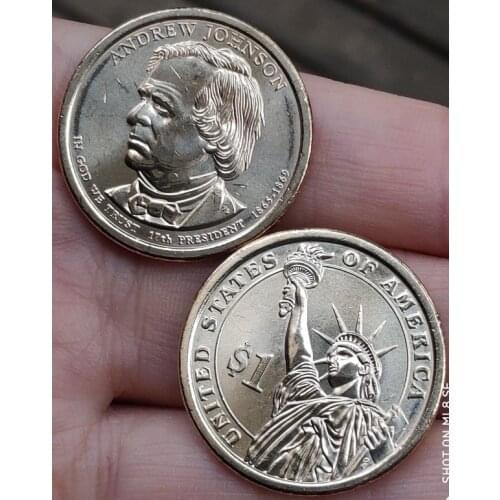 26.5mm 17th President of the United States Andrew Johnson Cents America Coins Old Original Infrequent Coin Commemorative Edition