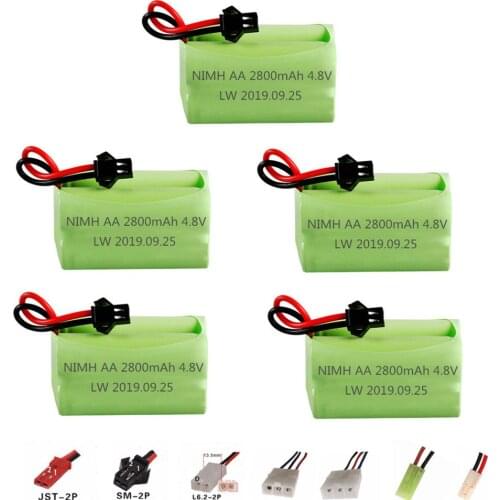 2800mah 4.8v Rechargeable Battery For Rc toys Cars Tanks Robots Boats Guns NIMH 4.8V 2400mah Battery AA Battery Pack 5Pcs