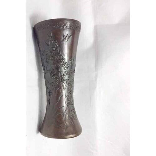 Archaize Chinese Style Pure Copper Vase Handicraft Table Top Vase Furniture Hotel Decoration Copper Accessories