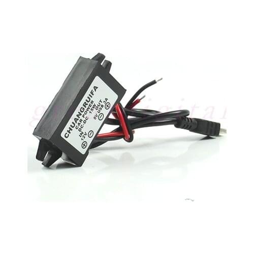 OOTDTY 1PC DC 12V to 5V 3A 15W Waterproof DC Converter Mini USB Car Power Adapter