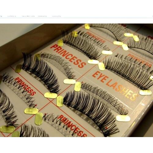 Free shipping hot sale 10Pairs Hand made Five on five false eyelashes Natural Long ThickCotton Stem Beauty Health Makeup