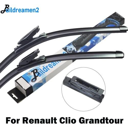 Buildreamen2 2 X Car Wiper Blade Front Windscreen Rubber Wiper Styling For Renault Clio Grandtour Fit Bayonet Arms 2008-2017