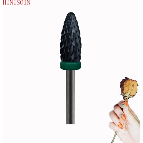 Black -20PCS-Ceramic Nail Drill Bit - Flame Bit - (1041.060)