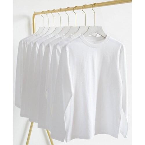 Spring Autumn New Soft Long Sleeve Basic T Shirt Men Casal 100% Cotton O-Neck Tops Black White Harajuku Male Tees 4XL 5XL