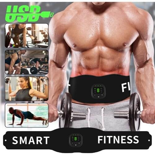 Electronic Abdominal Muscle Stimulator Smart Fitness Ab Belt Abs Stimulator Toning Belt Body Slimming Belt Weight Loss Men Women