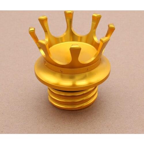 Cafe Racer Golden Aluminum Flush Right-hand Thread Reservoir High King Crown Style Gas Cap Vented Fuel Tank For Harley Bobber