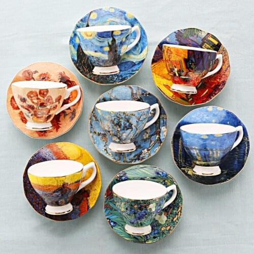 Van Gogh Art Painting Coffee Mugs The Starry Night Sunflowers The Sower Irises Saint-Remy Coffee Tea Cups coffee mug
