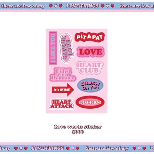 Korean kawaii Cat Colored Loving Heart English Alphabet Stickers DIY Scrapbook Mobile Ipad Stationery Decorative Stickers