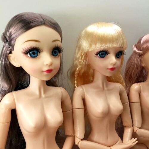 1/3 60cm Doll With Blue Eyes Naked Body Moveable Joints BJD Dolls 3D Eyes Female Figure Body Princess Doll For Girls Gift Toy