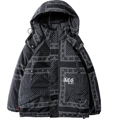 Fashion Men New Full Printing Loose Casual Jacket King Size Student Garment Winer Coats
