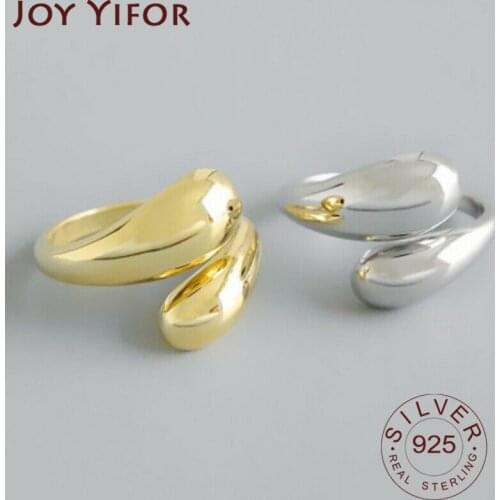 Minimalist 925 Sterling Silver Water Drop Rings for Women Couples Engagement Jewelry New Trendy Party Accessories Gift
