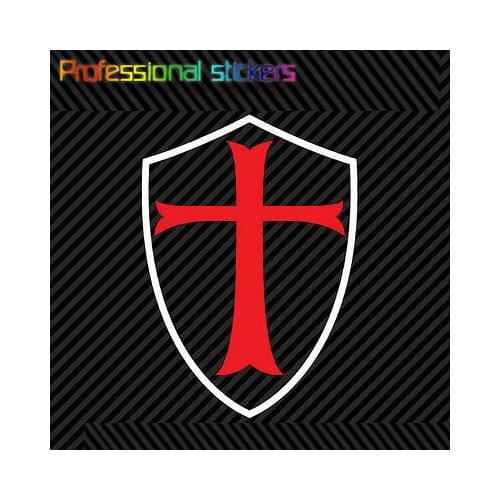 Multi-color Knights Templar Shield Sticker Die Cut Decal Vinyl Knight Stickers for Motos, Cars, Laptops, Phone