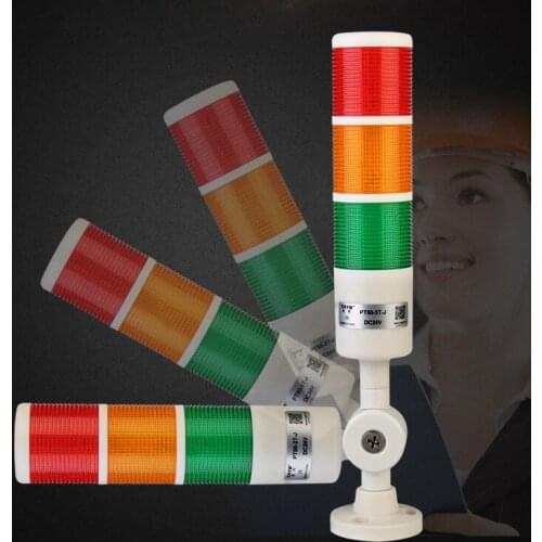 Multi-layer warning light Tri-color lamp LED warning light signal tower lamp machine light PT50-3T-D-J foldable 24V
