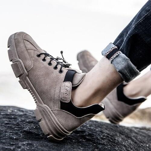 Mens Shoes new Spring and Autumn Brand Fashion British Style New Personality Natural Leather Outdoor Shoes Waterproof Non-slip