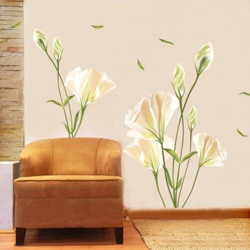 Tv Wall Picture Stick Bedroom A Sitting Sofa Setting Stickers Restaurant Of The Head Bed Lily Landscape Photo Children 2021