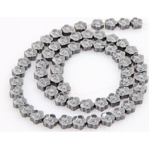 Natural Stone 7mm Hematite Non-magnetic 3D Flower Energy Loose Beads Fashion Jewelry Making DIY Bracelet Necklace Accessories
