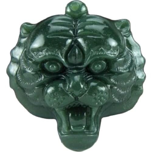 Hetian jade jade tiger head pendant mens tiger brand jade Zodiac tiger necklace jade pendant