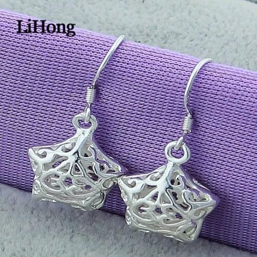 New 925 Sterling Silver Earrings Net Five-pointed Star Earrings 925 Sterling Silver Ladies Earrings Charm Jewelry Wedding Gifts
