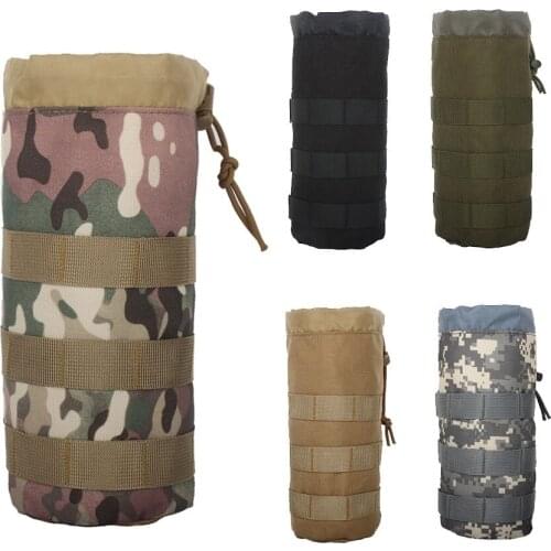 2020 New Tactical Molle Water Bottle Pouch Bag Military Outdoor Travel Hiking Drawstring Water Bottle Holder Kettle Carrier Bag