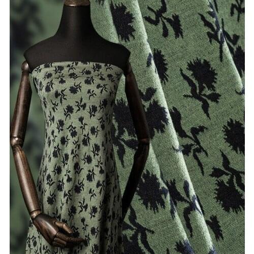 New stretch knit velvet fabric High-end fashion velvet autumn and winter wool jacquard dress 1.8 wide printed fabric