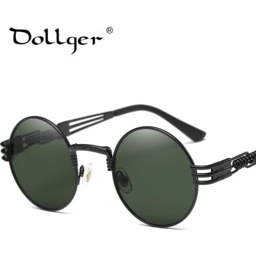 Dollger Vintage Steampunk Men Round Metal Sunglasses Women Brand Designer Mirros Len STEAM PUNK SUNGLASS Lunette De Soleil S0668