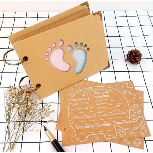 OurWarm 40Pcs Baby Shower Advice and Prediction Cards for Baby Reveal Games Gender Neutral Boy or Girl Advice and Wishes Cards