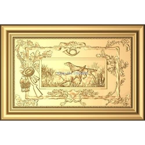 Panno-ohota 3D model relief figure STL format The hound 3d model relief for cnc in STL file format