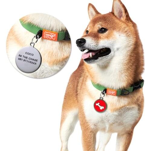 Personalized Cat Dog Pet ID Tag Engraved Pet ID Name for Cat Puppy Dog Collar Tag Pendant Bone Pet Accessories