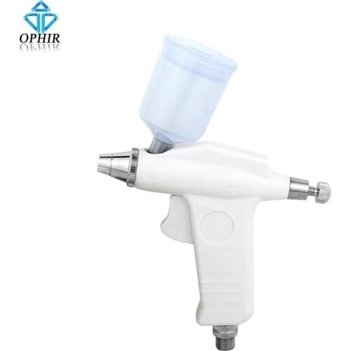 OPHIR 0.3mm Nozzle Airbrush Spray Gun for Beauty Makeup Body Art Tattoo Nail Art Hobby White 3/4 OZ Air Brush Paint Gun _AC124
