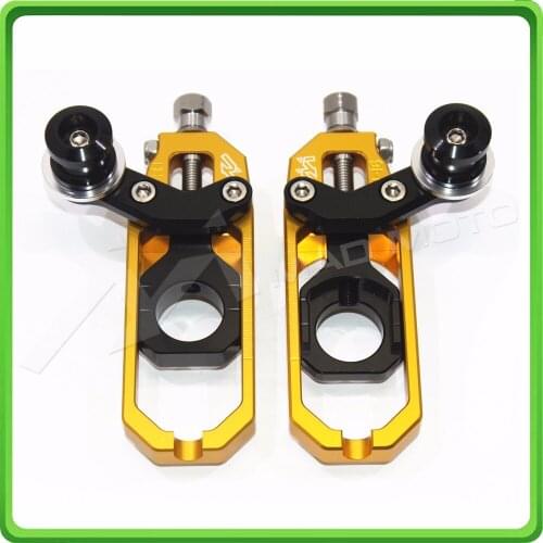 Motorcyclr Chain Tensioner Adjuster with spool fit for APRILIA RSV4 2009 2010 2011 2012 2013 2014 Gold&Black