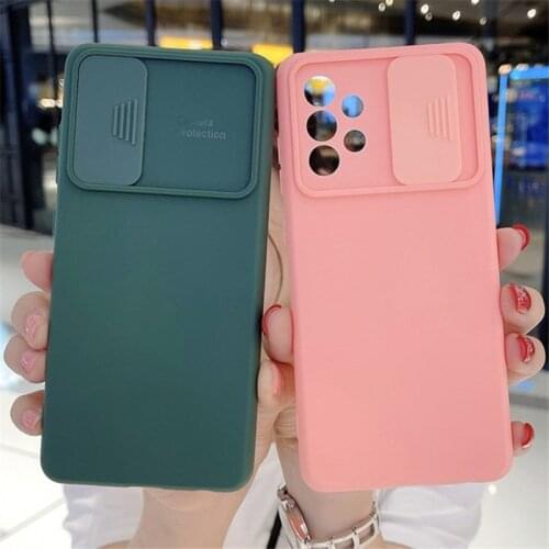 Luxury Candy Color Camera Protection Soft Phone Case For Samsung A10 A12 A21S A52 A72 M12 A32 5G Shockproof Bumper Back Cover