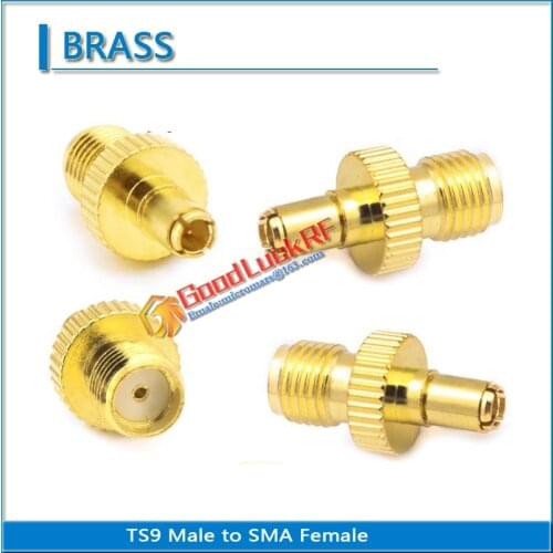 SMA To TS9 Connector Socket TS9 Male to SMA Female Plug Extender DISC Gold Plated Brass Straight Coaxial RF Adapters