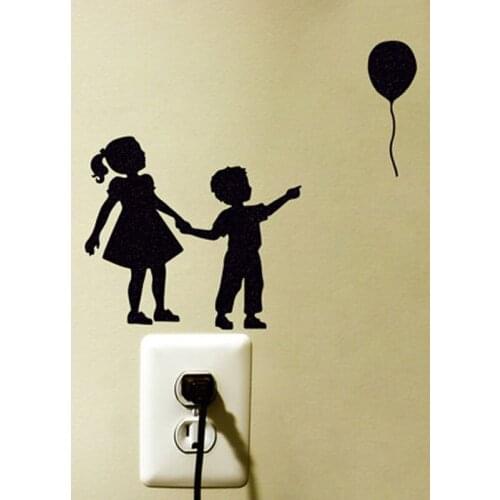 Children Balloon Art Switch Sticker Living room Bedroom Decorative Wall Stickers Vinyl Waterproof Murals JG1445